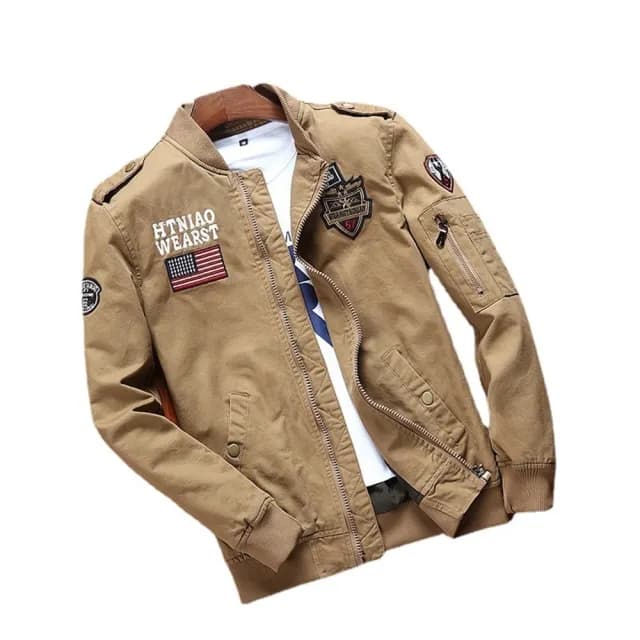 【巴黎精品】父親節禮物 軍裝外套復古工裝古著(休閒輕便刺繡徽章男夾克3色a1hg25)