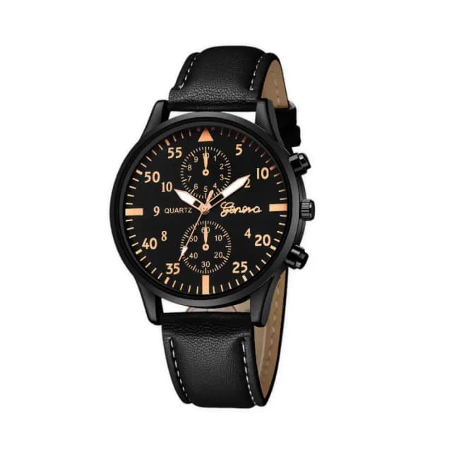 【百搭腕錶】闇黑玫瑰金商務手錶(石英錶 休閒錶 方形錶 腕錶 男錶 禮物 簡約手錶 國中 高中生 錶帶)