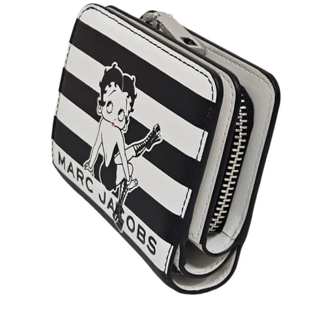 【MARC JACOBS 馬克賈伯】MJ聯名款BETTY BOOP零錢包短夾(黑白線條/滿版貝蒂)