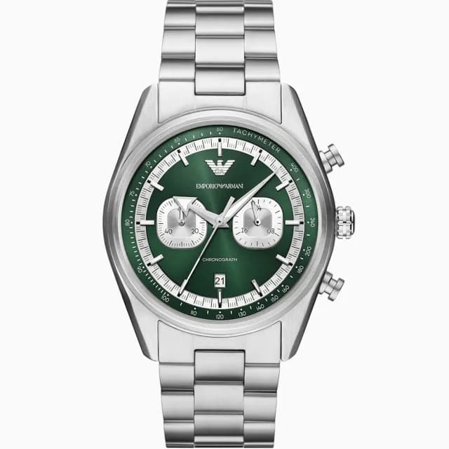 【EMPORIO ARMANI】亞曼尼 Racer 賽車綠計時手錶-42mm 禮物 送禮 推薦(AR11637)
