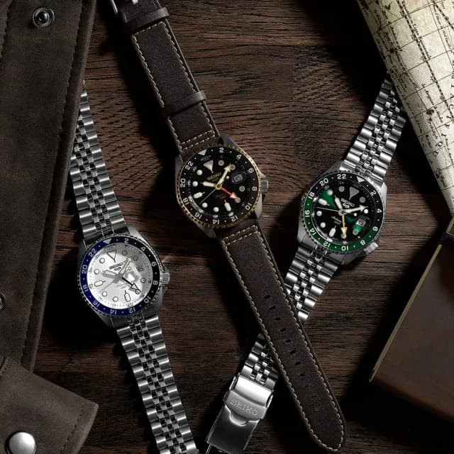 【SEIKO 精工】5 Sports系列 白面 GMT 機械腕錶 父親節 禮物 送禮 推薦(SSK033K1/4R34-00A0S)