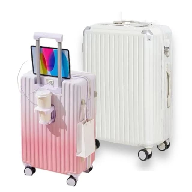 【Bogazy】Travel遊趣 20吋USB充電/掛勾/杯架多功能行李箱登機箱(多色任選)