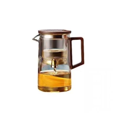 懶人泡茶壺飄逸杯 玻璃茶具套裝組 750ml(茶杯 茶壺 茶具 泡茶 送禮 父親節禮物 長輩禮物)