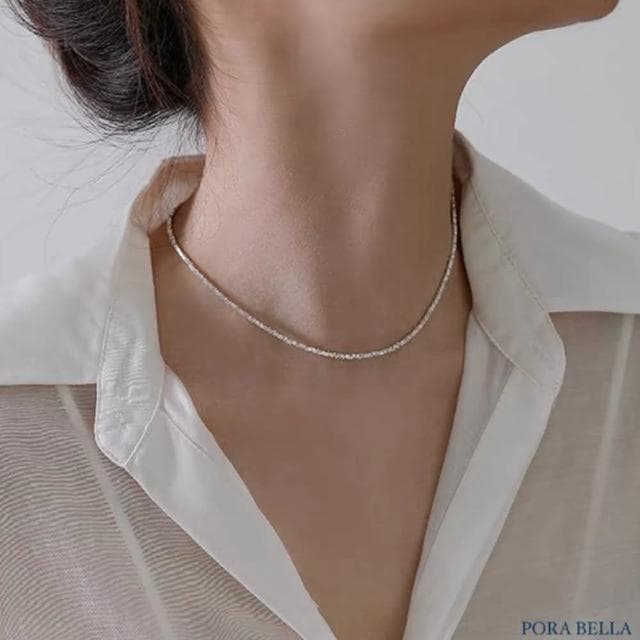 【Porabella】S925純銀項鍊 幾何碎銀項鍊 冷淡風鎖骨鏈 高級感 ins風頸鍊 純銀項鍊 Necklace