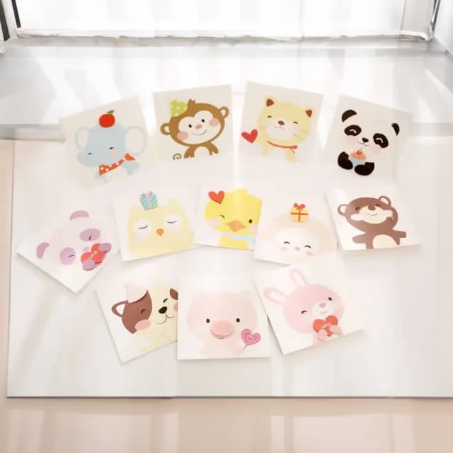 動物立體卡片12張-附信封(派對 商務賀卡 祝福 婚禮 情人節 畢業 母親節 聖誕節 裝飾 禮物)