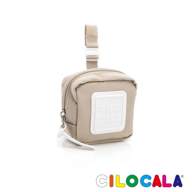 【CILOCALA】亮彩尼龍防潑水可扣式零錢包(雙11/米色)