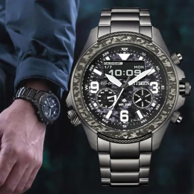 【CITIZEN 星辰】PROMASTER 35週年限量 叢林迷彩 光動能 液晶雙顯 送禮 禮物推薦(JV1008-63E)