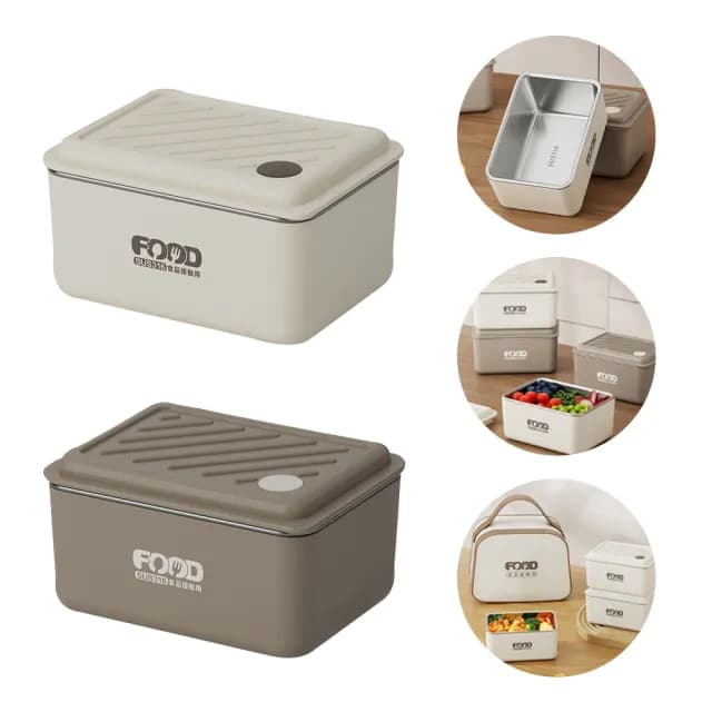 【MUAN】316不鏽鋼加熱飯盒2入組 密封防漏小方盒 保溫便當盒 保鮮盒(附贈保鮮袋 聖誕交換禮物)