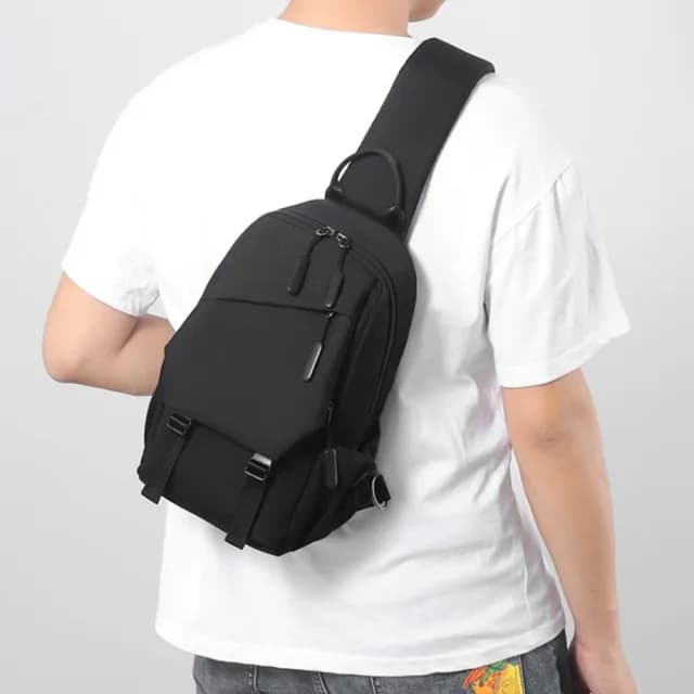 【Janyo】時尚男士機能斜跨包 輕便斜背包 戶外休閒胸包 手提包 牛津布單肩包 交換禮物