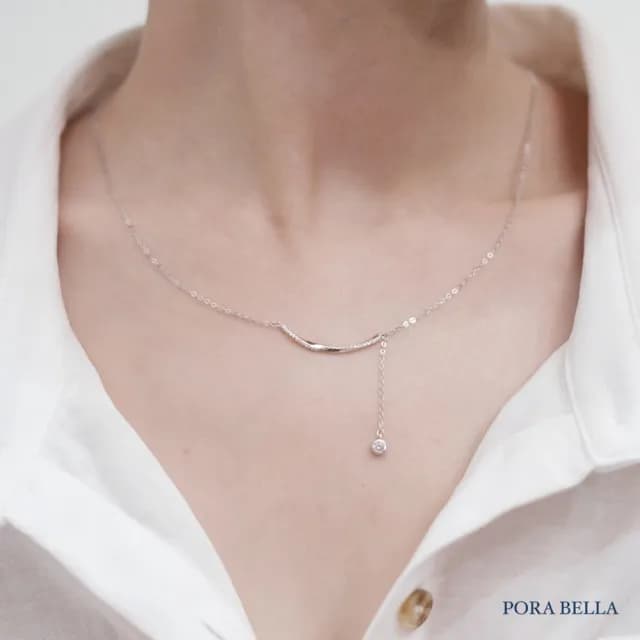 【Porabella】S925純銀微笑項鍊 莫比烏斯項鍊 鋯石項鍊 小眾設計款 情人節禮物 生日禮物 Necklace