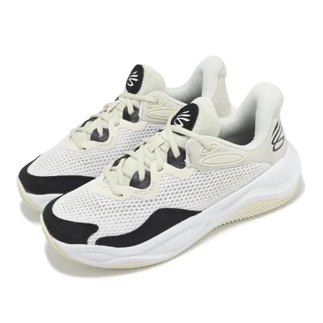 【UNDER ARMOUR】籃球鞋 Curry Splash 24 AP SDE 男鞋 米白 黑 麂皮 緩衝 咖哩 運動鞋 UA(3028193100)