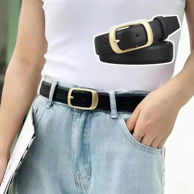 【時尚日常】韓系高級百搭皮帶(女 上班族 配件 商務 腰帶 生日禮物 西裝 牛仔褲 洋裝 改腰圍 收腰扣)