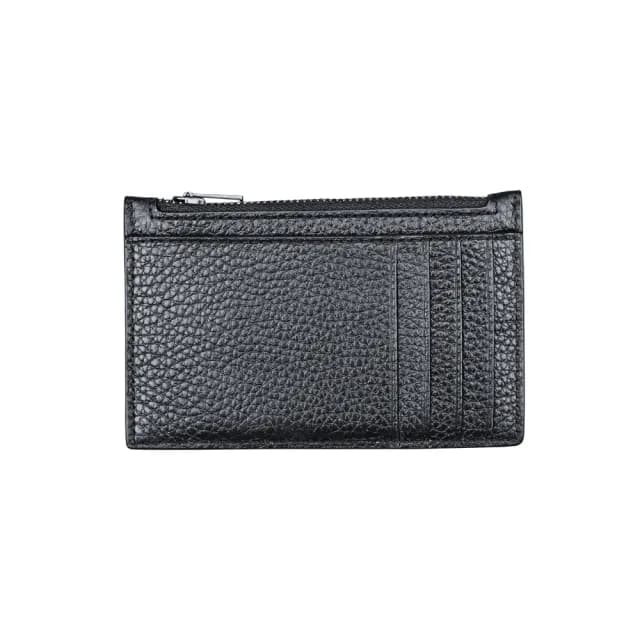 【COACH】荔枝紋皮革證件名片夾卡夾零錢包(黑色)