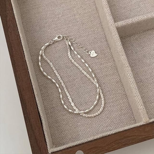 【MoonDy】S925純銀手鍊 串珠手鍊 高級感 雙層手鍊 閨蜜手鍊 送禮 女友禮物 生日禮物 手鍊 手環