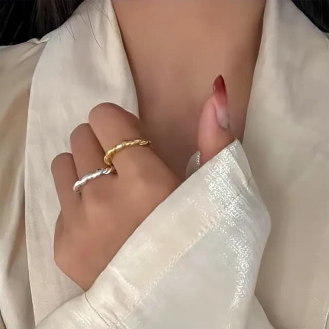 【KT DADA】雙11 925純銀戒指 k金戒指 戒指女ins 可調節戒指 個性戒指 戒指女生韓版 情人節禮物