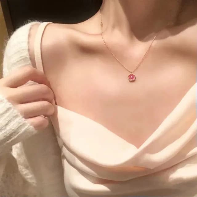 【KT DADA】情人節禮物 水晶項鍊 幸運草項鍊 寶石項鍊 925 純銀項鍊 小禮物 交換禮物 生日禮物 項鍊 純銀項