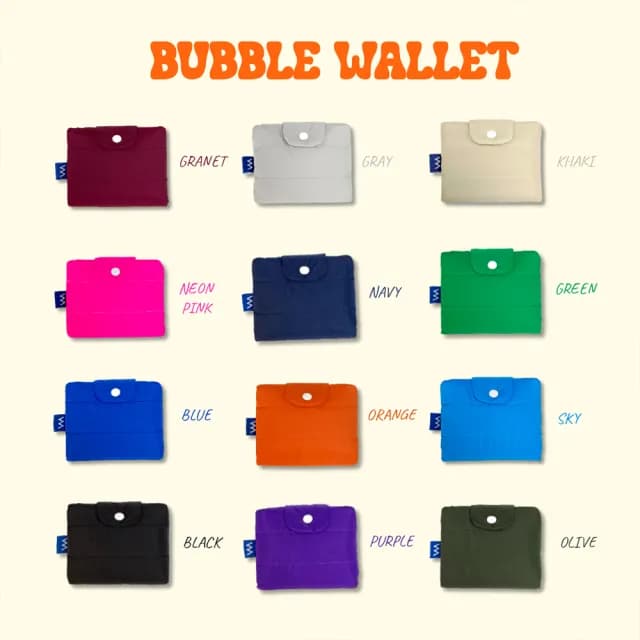 【HUKMUM】泰國設計潮牌HUKMUM Bubble Wallet尼龍防潑水零錢包短夾(防水包 口袋皮夾 交換禮物)