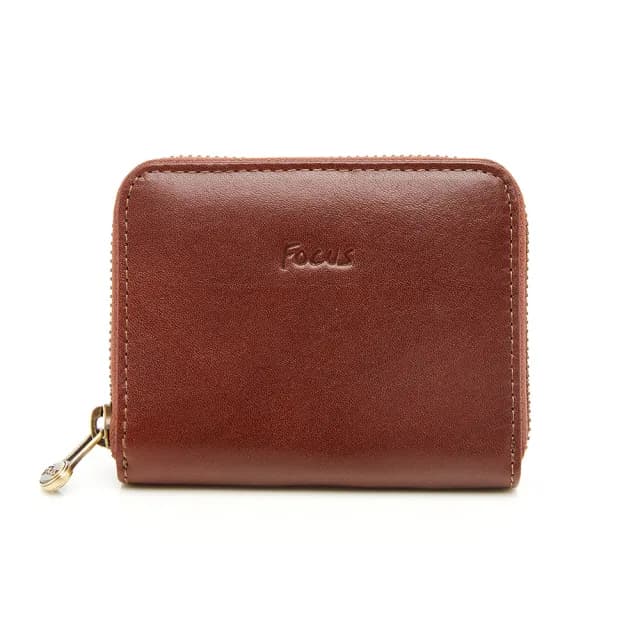 【FOCUS】真皮4卡拉鍊短夾/大零錢包FTA2068(真皮包包 義大利植鞣革/頭層牛皮/真皮皮夾)