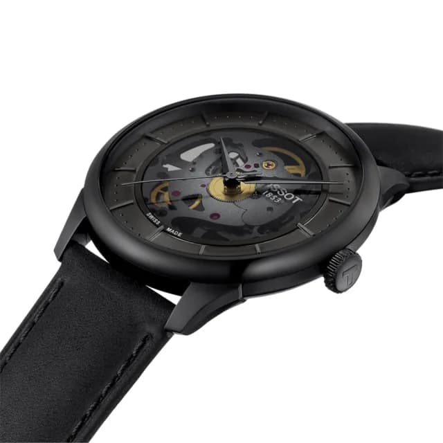 【TISSOT 天梭 官方授權】杜魯爾系列 80小時動力儲存雙鏤空機械錶-39mm 情人節 禮物(T1398363644100)