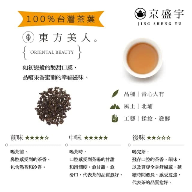 【京盛宇】東方美人-100g品味罐裝茶葉(100%台灣茶葉)