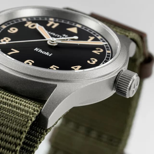 【HAMILTON 漢米爾頓】卡其陸戰 Quartz 石英腕錶 33mm(石英 中性 尼龍帶 H69301930)