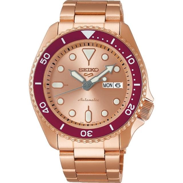 【SEIKO 精工】5 Sports 55周年限量 玫瑰紅金 機械錶 520送禮 禮物(SRPK08K1/4R36-15B0K)