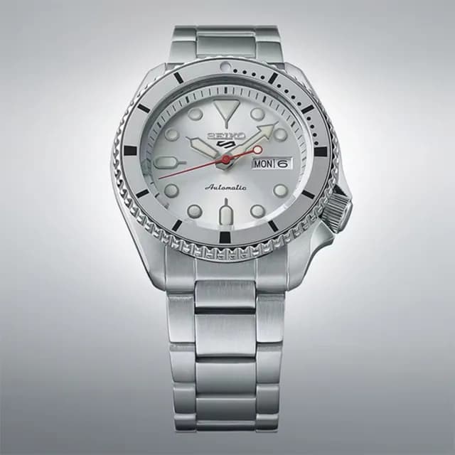 【SEIKO 精工】5 Sports 55周年限量 冰川銀 機械錶 父親節禮物(SRPK03K1/4R36-14T0S)
