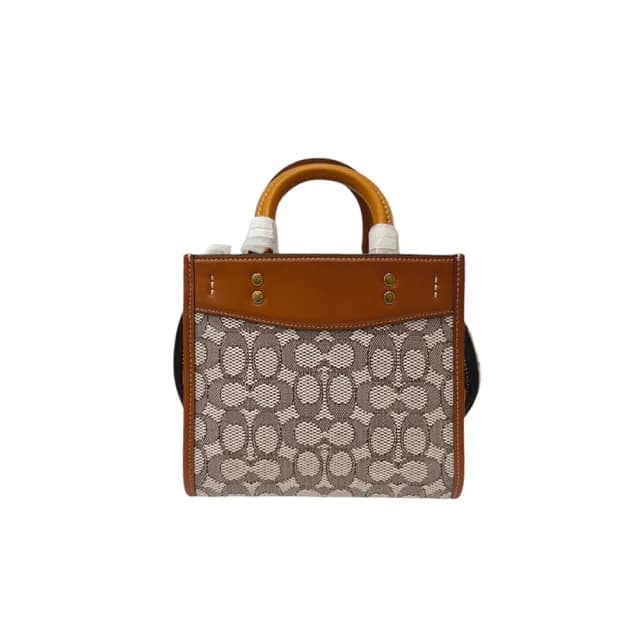 【COACH】ROGUE 20 經典 SIGNATURE 緹花面料手袋 琥珀色(CI125 B4TA7)