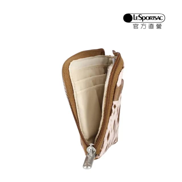 【LeSportsac官方直營】輕量尼龍 極簡輕薄錢包(1112 抽象鹿紋)