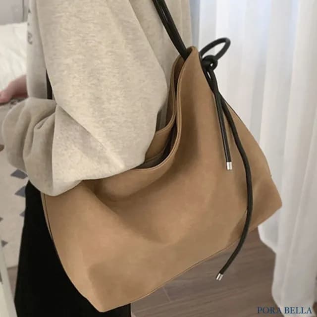 【Porabella】秋冬簡約休閒款 復古磨砂質感大容量包單肩包托特包 ins風 送女友 情人節禮物首選 Bags
