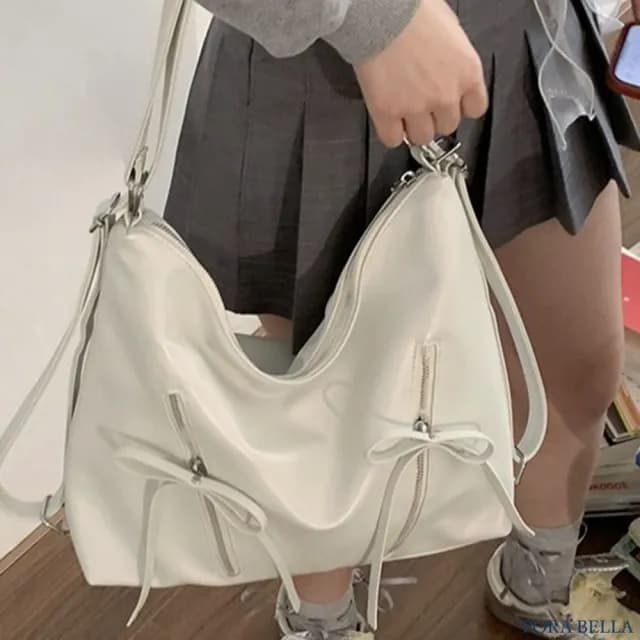 【Porabella】簡約休閒 蝴蝶結雙肩包 單肩托特包 ins風 送女友 情人節禮物首選 Backpack Bags