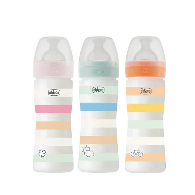 【Chicco 官方直營】舒適哺乳-矽膠PP大奶瓶250ML-中等流量(適用2m+)