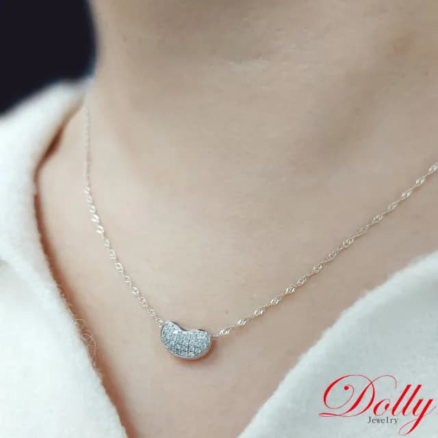 【DOLLY】0.30克拉 F/VS2 天然鑽石14K金鑽石鎖骨鍊(母親節 長輩送禮 交換禮物首選)