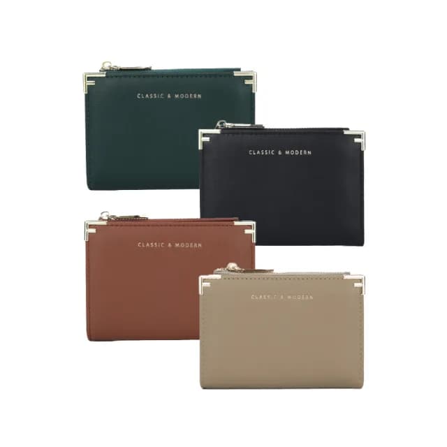 【Haoner】雙11 簡約質感摺疊短夾 皮夾 女 短夾 零錢包(二折短夾 皮包 女皮夾 中夾 女夾 拉鍊錢