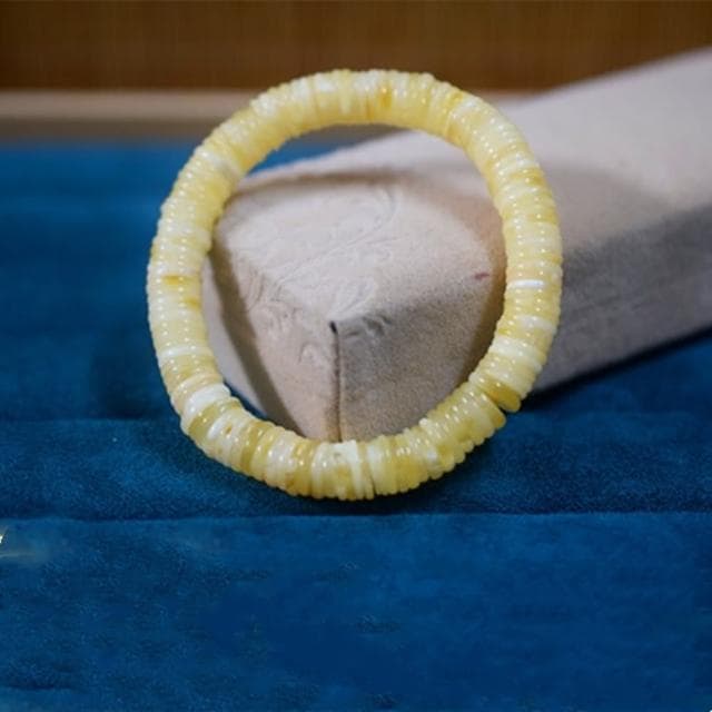 【Penny珮妮】波羅的海天然無優化琥珀白花算盤珠手鍊9mm(生日禮物/母親節/送閨蜜/交換禮物/情人節/送女友)