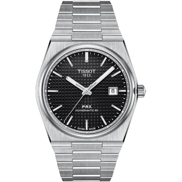 【TISSOT 天梭 官方授權】PRX系列 復古風酒桶型紳士機械錶-40mm 情人節 禮物(T1374071105100)