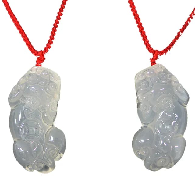 【金石工坊】情人節禮物 招財貔貅/新年開運招財飾品(精雕白玉髓開運墜飾一對)
