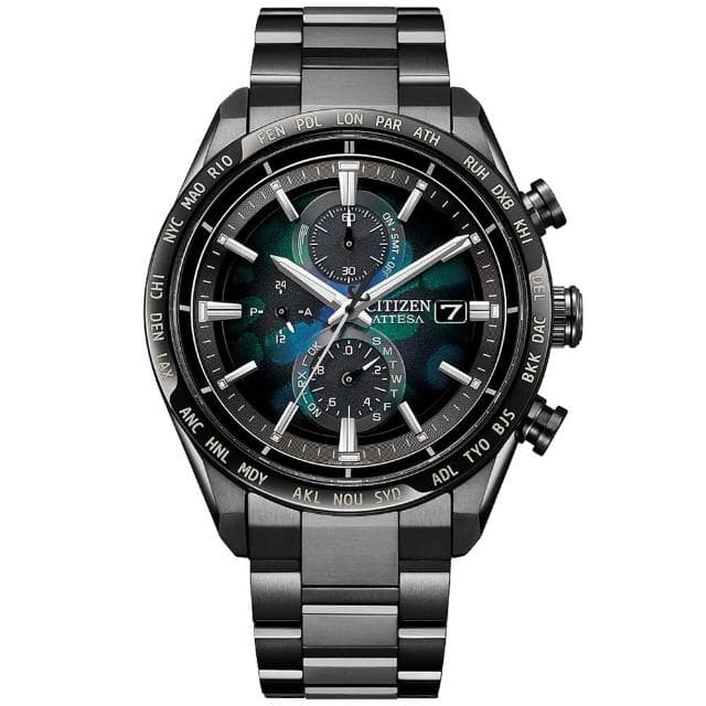 【CITIZEN 星辰】GENTS 100週年限量 宇宙幻彩 鈦金屬光動能電波計時腕錶 母親節 禮物 推薦(AT8286-65E)