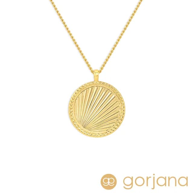 【GORJANA】光芒太陽項鍊 圓形錢幣金色項鍊 Sunny Pendant(圓形錢幣)