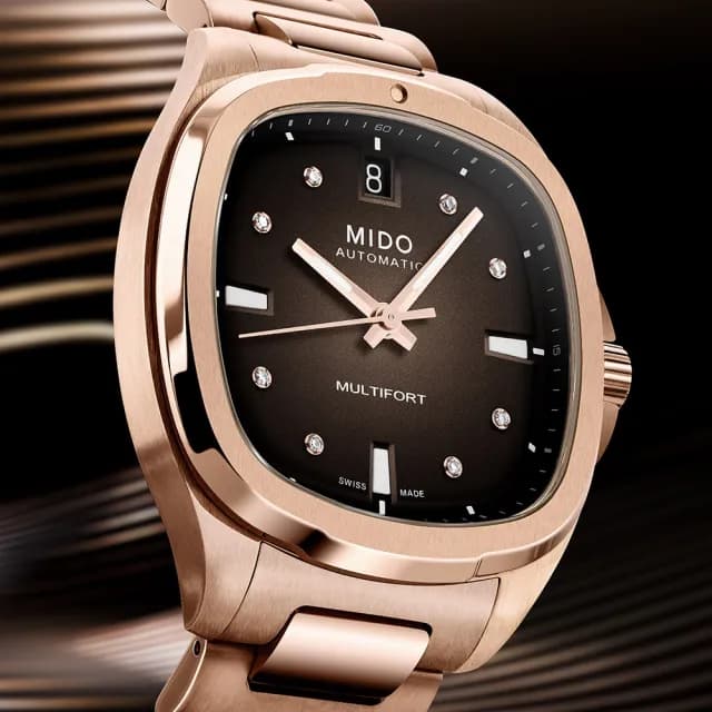 【MIDO 美度】Multifort TV 35mm 先鋒鑽石機械女錶 玫瑰金 巧克力色 手錶 禮物 推薦(M0493073329600)