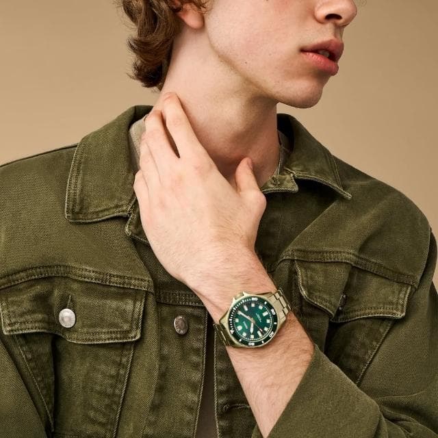 【FOSSIL 官方旗艦館】Dalton系列 潛水造型手錶 不鏽鋼鍊帶 42MM(多色可選)