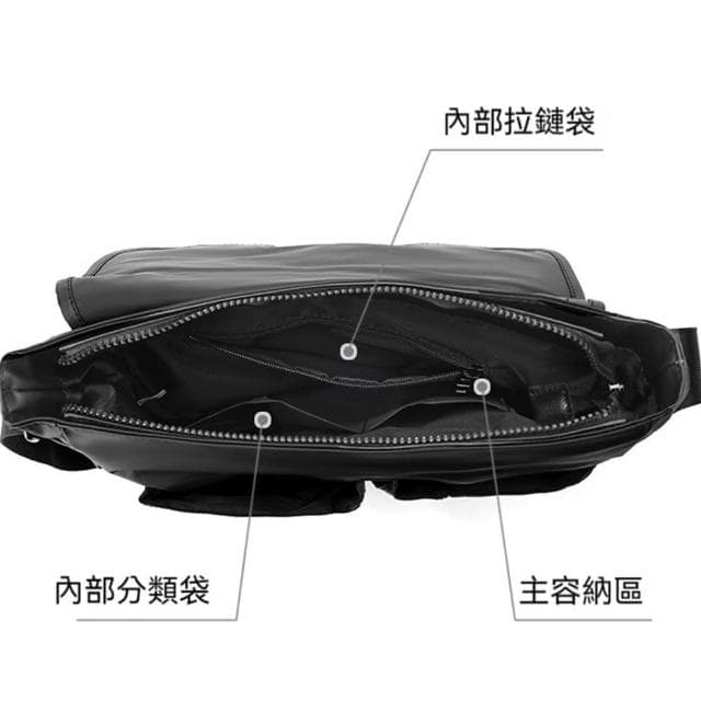 【KT DADA】復古郵差包 旅行包 防潑水 工裝包 大容量 肩背包 男生禮物 黑色包包 斜背書包 通勤