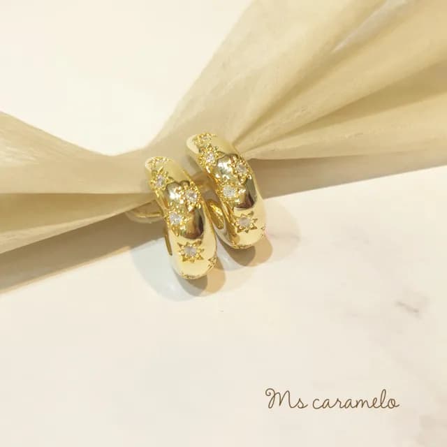 【焦糖小姐 Ms caramelo】夾式耳環(氣質時尚鋯石耳環)