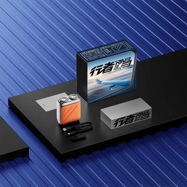 【SKYWORTH 創維】行者 雙刀頭電動刮鬍刀/電鬍刀 台灣公司貨(充電式/IPX7防水/全機水洗/磁吸刀頭)