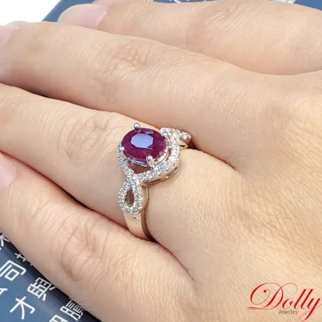【DOLLY】1.50克拉 緬甸紅寶石18K金鑽石戒指-012(母親節 長輩送禮 交換禮物首選)