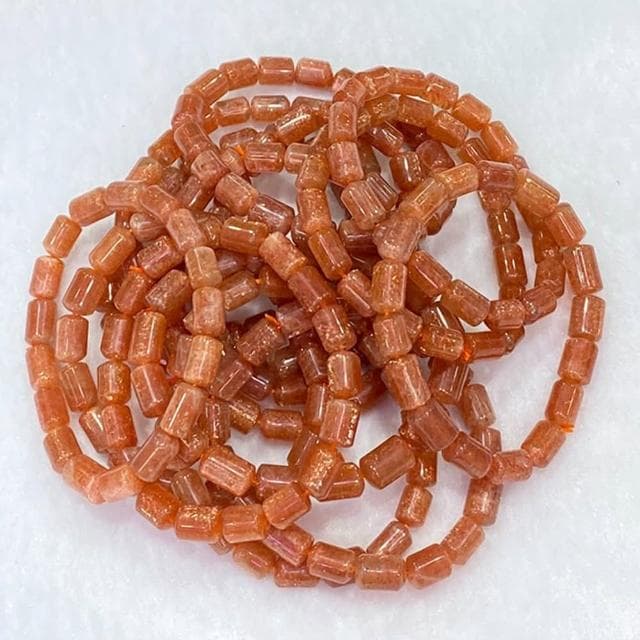 【LEESA】母親節禮物 金太陽石桶珠手串\金沙日光石\粉色手鍊\招桃花\招貴人\手環\水晶手鍊\日長石\助事業\