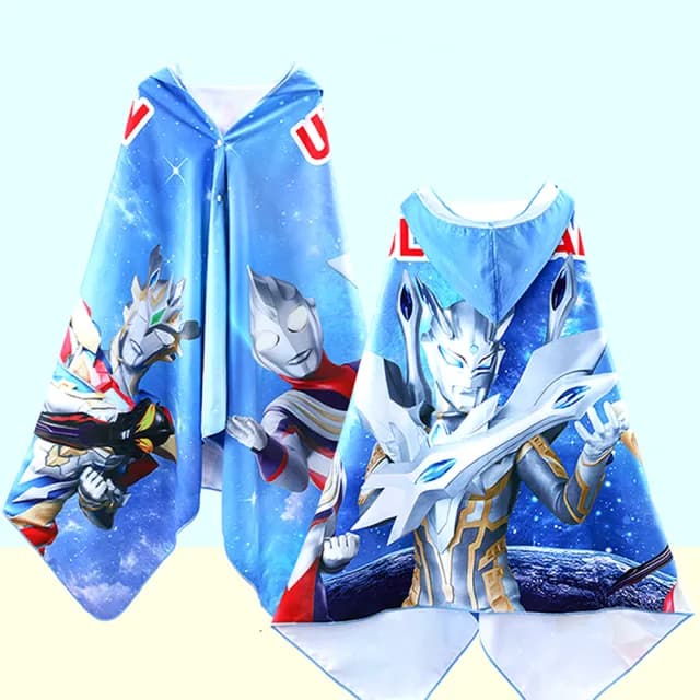 【TDL】超人力霸王鹹蛋超人奧特曼兒童浴巾斗篷披肩連帽浴巾浴裙 104807(生日禮物 聖誕節 平輸品)