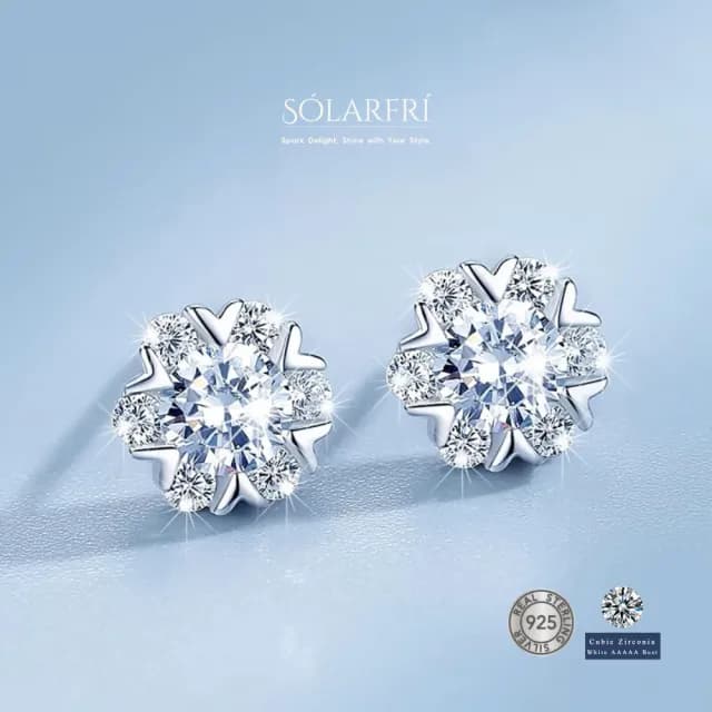 【SOLARFRi】銀針耳環｜閃耀輕奢小眾款親膚低敏 附品牌禮盒包裝(閨蜜情人女友母親老婆禮物)
