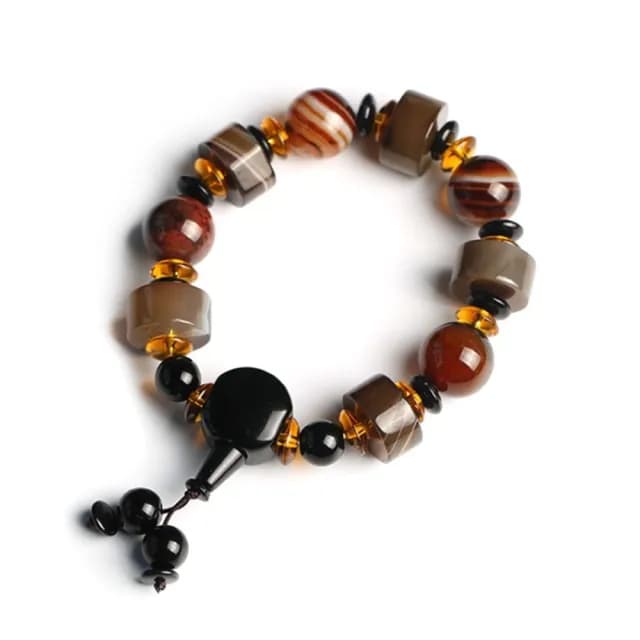 【Penny珮妮】纏絲老瑪瑙算盤珠霸氣手鍊15.5mm(父親節禮物/交換禮物/生日禮物/情人節/送男友)