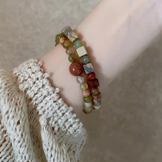 【Penny珮妮】復古文藝天然石手鍊約6mm2款可選(母親節禮物/交換禮物/送女友/送閨蜜/生日禮物/情人節)